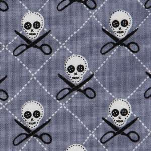  gray Michael Miller fabric skulls Quilt Pirates (Sold in 