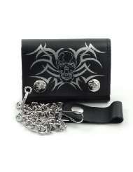 Tribal Skull Genuine Leather Chain Wallet #17 [Apparel]