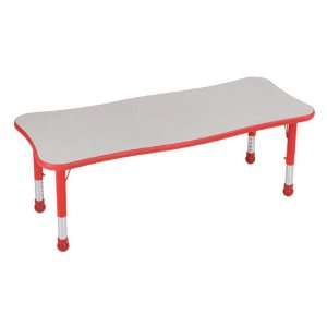 Rectangle Preschool Activity Table Red 30 W x 60 L 