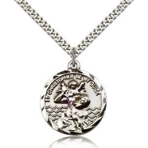  Sterling Silver St. Christopher Pendant Jewelry