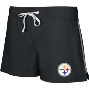   Pittsburgh Steelers  Black  Womens Active Shorts