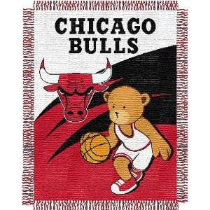 Chicago Bulls NBA Triple Woven Jacquard Throw (044 Series) (36x46 
