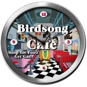  BIRDSONG 14 Inch Cafe Metal Clock Quartz Movement Kitchen 