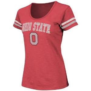  Ohio State Buckeyes Womens T Shirt   Striped Scoop Neck 