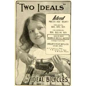  1899 Ad Shelby Cycle Manufacturing Ideal Rambler Bicycles Girl 
