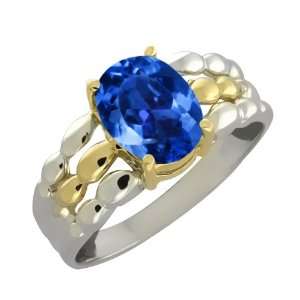  Azotic Blue Mystic Topaz Sterling Silver 10k Yellow Gold Ring Jewelry
