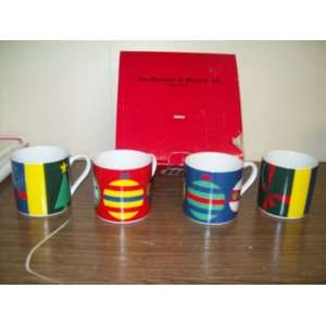 New York Museum of Modern Art Holiday porcelain Mug set   set of four 