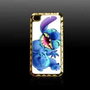 Stitch Printing Golden Case Cover for Iphone 4 4s Iphone4 Fits At&t 