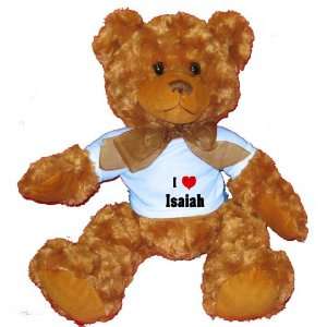  I Love/Heart Isaiah Plush Teddy Bear with BLUE T Shirt 