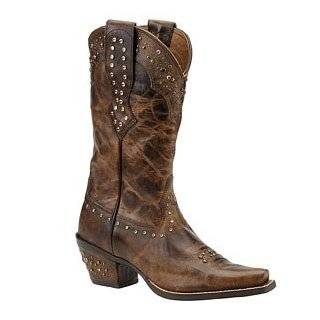   Boots Dawson in Scratched Brown Leather Fashion Cowgirl Boots Shoes