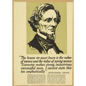  Jefferson Davis,quote,lesson,money,economy,saving 