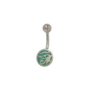  Green Egyptian Eye Belly Ring Surgical Steel Jewelry