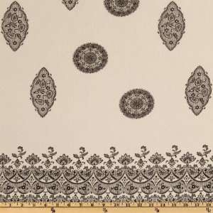   Medallions Light Beige/Black Fabric By The Yard Arts, Crafts & Sewing