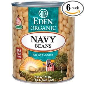 Eden Navy Beans, Organic, 29 Ounce (Pack of 6)  Grocery 
