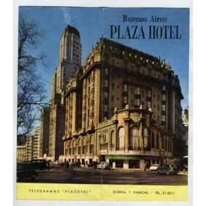 Plaza Hotel Brochure Buenos Aires Argentina 1950s