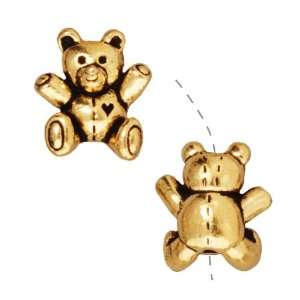  22K Gold Plated Pewter Teddy Bear Beads 14mm (2) Arts 