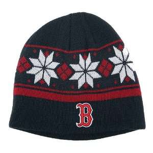  Boston Red Sox Snowflake Womens Knit   Navy/Red One Fits 