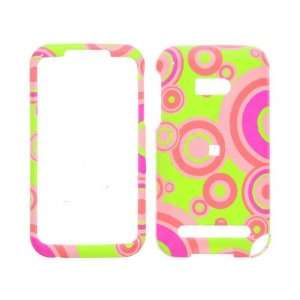  Premium   HTC HD2 Pink Circles on Lime Green   Faceplate 
