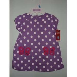   Carters Girls 2 piece S/S Cotton Knit Purple Dress Set 6 Months Baby