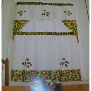   Bug Ladybug Elegant Embroidered Kitchen Curtain Set