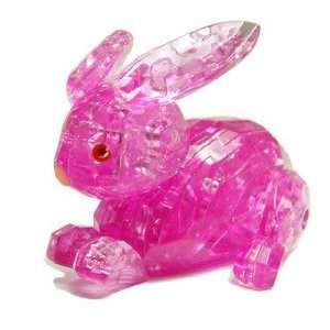   New 3d Crystal Pink Bunny Rabbit Jigsaw Puzzle Gadget Iq Toys & Games