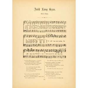  1894 Auld Lang Syne Robert Burns New Years Eve Song 
