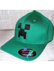 minecraft creeper embroidered flexfit baseball cap hat