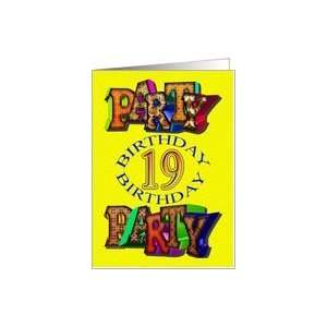   party invitation card with patchwork letters Card Toys & Games