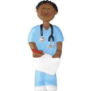  African American Male Physician Nurse EMT Ornament 