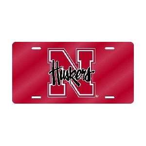  Nebraska Huskers Laser Cut Red License Plate Sports 