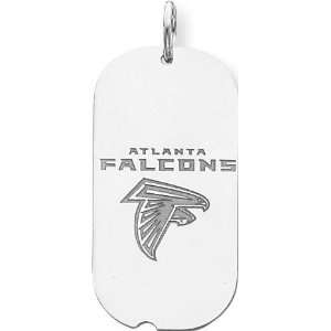    Sterling Silver NFL Atlanta Falcons Logo Dog Tag Charm Jewelry