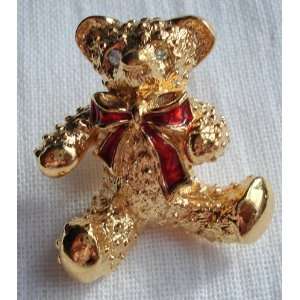  Avon Gold Teddy Bear Pin 