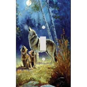  Wolf and Pups Decorative Switchplate Cover