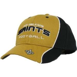 Mens New Orleans Saints Cut & Sew Gold Front Adjustable Cap  