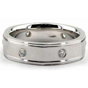   Bezel Set Mens Diamond Wedding Band in Platinum (0.24 ctw) Jewelry