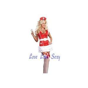  white+red sexy Role Play sexy nurse dressed up costumes 