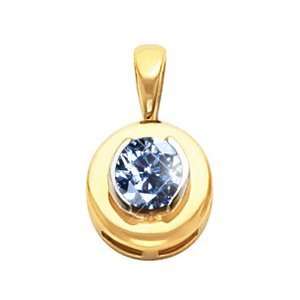  Traditional Round Cut Solitaire 14K White Gold Pendant 