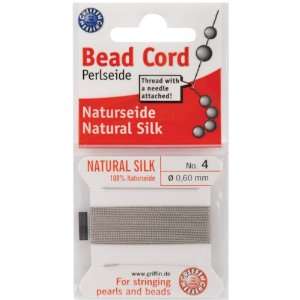  Natural Silk Bead Cord #4 2 Meters/Pkg Grey   662775 