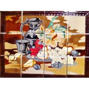 Ceramic Tile Mural Kitchen Backsplash By Hand Painted Picture kettle 