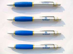 Drug Rep Pens 4 Actonel Heavy Metal Silver Blue Mint  