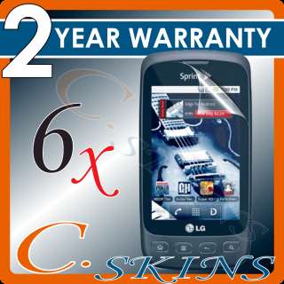 6x C. Skins LG OPTIMUS S for Sprint Clear Screen Protector, LCD Cover 