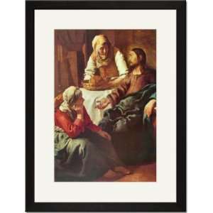   Framed/Matted Print 17x23, Christ with Mary and Martha