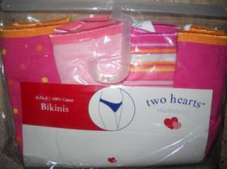 Two Hearts Maternity 4pk Cotton Bikinis Size L NIP  