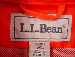 LL BEAN PVC Torrent Hooded Rain Jacket (Womens Small) Orange/Pink 