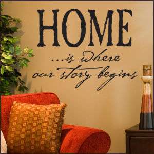 HOME IS WHERE OUR STORY BEGINS Wall Decal Quote  