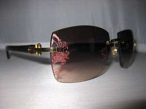 New Cartier Rimless Sunglasses Horn Temples France  