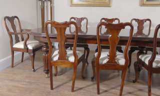 14 Foot Victorian Dining Table & 10 Queen Anne Chairs D  