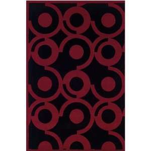 Circles Rug 8 Square Red 