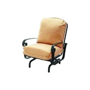   Aluminum Arm Rocker Patio Lounge Chair Walnut Patio, Lawn & Garden