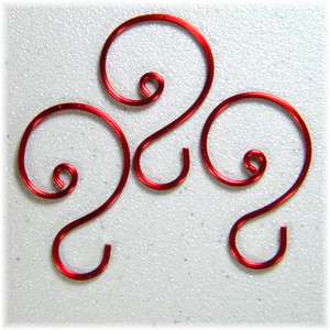   , Small (1 1/4 inch) Christmas Red Ornament Hooks/Hangers, Tree Hooks